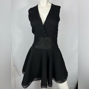 Maje Black Lace Top Dress